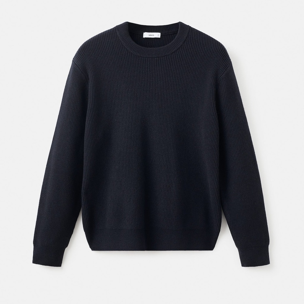 MANGO MAN - Knitted ribbed sweater navy - M - Man